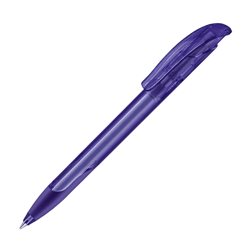 Custom Printed Challenger Soft Clear Pens in Purple from Total Merchandise