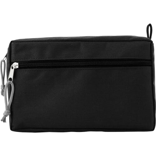 Promotional printed RPET Toiletry Bag with a design from Total Merchandise - Black