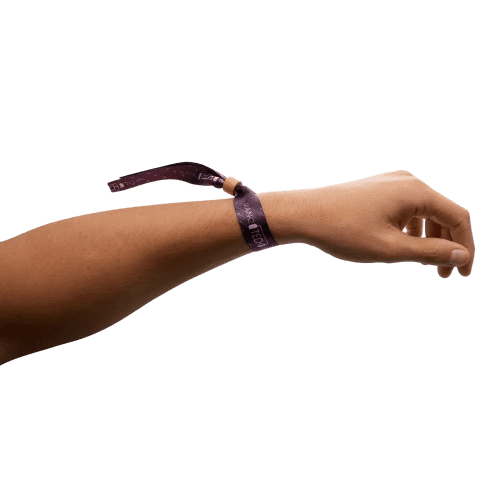 Logo Branded RPET Wristband with Wooden Bead and a design from Total Merchandise