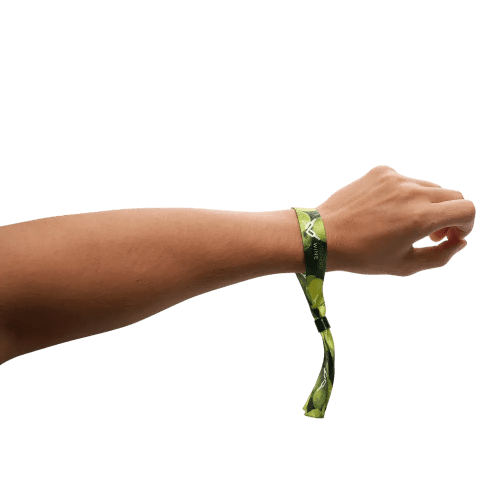Logo Branded RPET Wristband with Secure Closing Clip from Total Merchandise