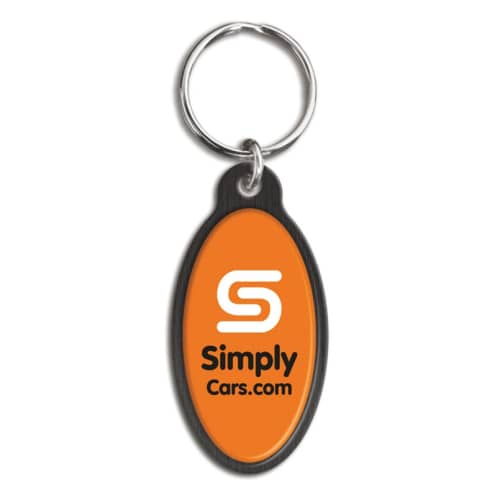 Promotional printed Orbit Oval Keyring with a design from Total Merchandise