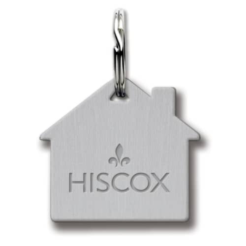 Blind Die Stamped Stainless Steel House Keyring with a design from Total Merchandise