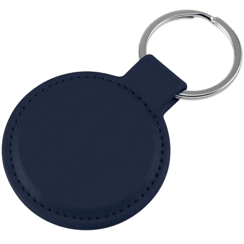 Logo Printed Porto Recycled PET Keyrings with a design from Total Merchandise - Navy