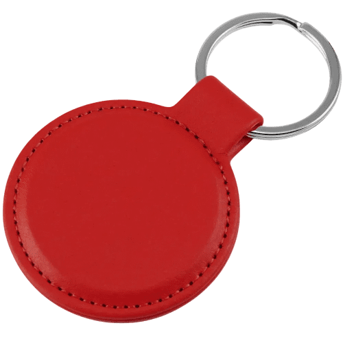 Promotional Porto Recycled PET Keyrings with a design from Total Merchandise - Red