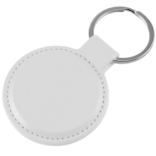 Custom branded Porto Recycled PET Keyrings with a design from Total Merchandise - White