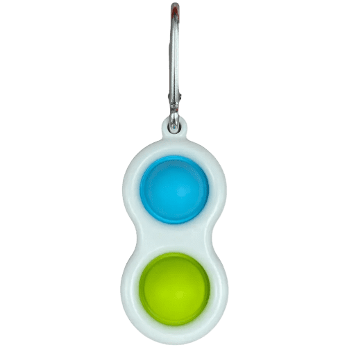 Logo Branded Dimple Pop Fidget Keyring in Blue/Green from Total Merchandise