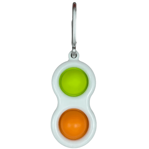 Promotional printed Dimple Pop Fidget Keyring in Green/Orange from Total Merchandise