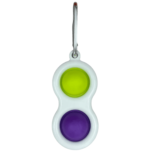 Logo printed Dimple Pop Fidget Keyring in Green/Purple from Total Merchandise
