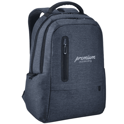 Custom Branded Boston 17" Waterproof Laptop Backpack in Blue from Total Merchandise
