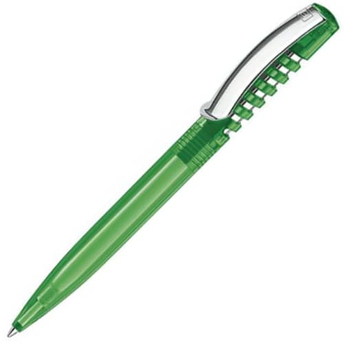 Corporate Branded New Spring Clear Pen in Vivid Green from Total Merchandise