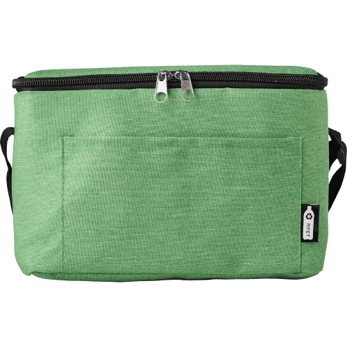 Logo Printed Polyester and Rpet cooler bag in Green printed with your logo from Total Merchandise