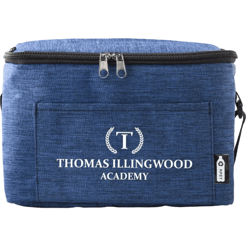 Custom Branded Polyester and Rpet cooler bag in Blue printed with your logo from Total Merchandise