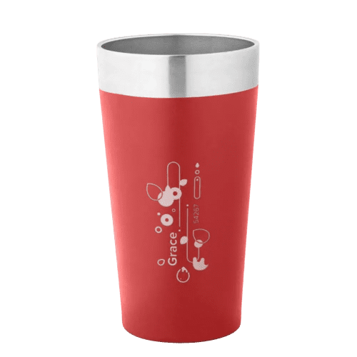 Custom Branded Grace Stainless Steel Travel Cup in Burgundy from Total Merchandise