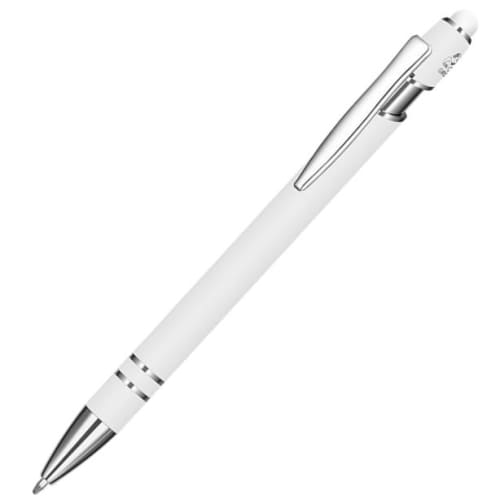 Custom Branded Astra-i Soft Feel Ballpen in White from Total Merchandise