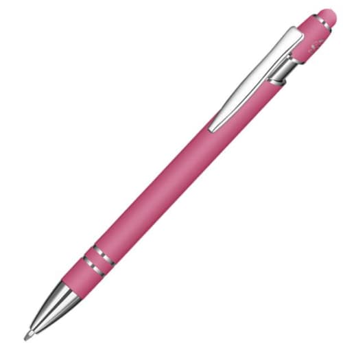 Custom Astra-i Soft Feel Ballpen in Pink from Total Merchandise