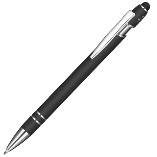 Promotional Printed Astra-i Soft Feel Ballpen in Black from Total Merchandise
