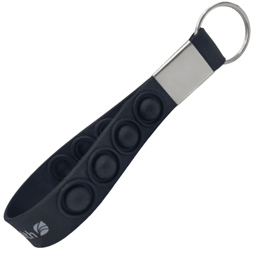 Custom branded Silicone Loop Popper Keyring with a design from Total Merchandise