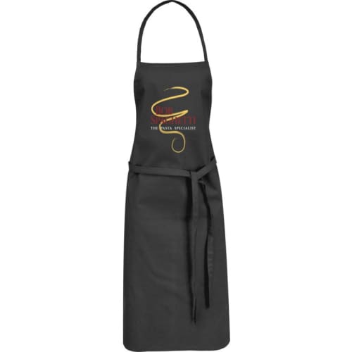 Personalisable Reeva Apron in Black printed with your company logo from Total Merchandise