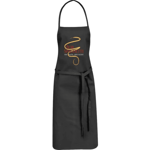 Personalisable Reeva Apron in Black printed with your company logo from Total Merchandise