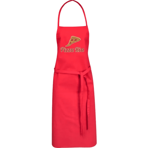 Custom Branded Reeva Apron in Red printed with your company logo from Total Merchandise
