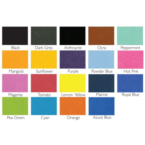 Swatch of the available handle and patch colours from Total Merchandise