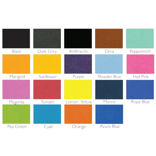 Swatch of the available handle and patch colours from Total Merchandise