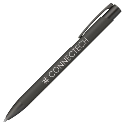 Promotional Crosby Softy Monochrome Metallic Pen in Gunmetal engraved with your company logo