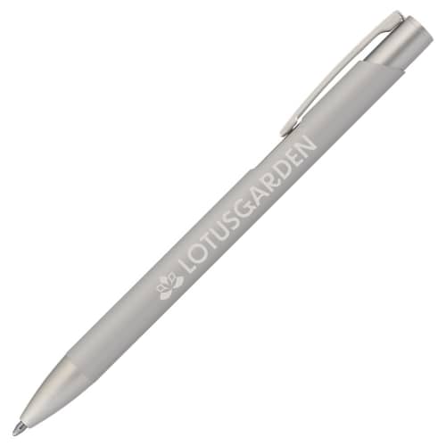 Branded Crosby Softy Monochrome Metallic Pen in Silver Cool Grey engraved with your company logo