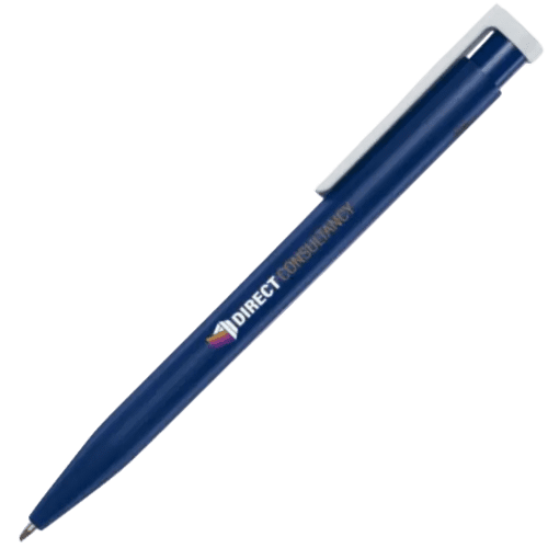 Personalised Unix Recycled Plastic Ballpoint Pen in Navy from Total Merchandise