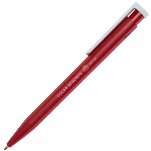 Custom Unix Recycled Plastic Ballpoint Pen in Red from Total Merchandise