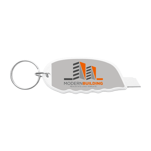 Promotional Printed Mini Cutter Keyring in White with a design from Total Merchandise