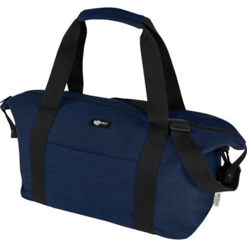 Logo Branded Recycled Canvas Sports Duffel Bag in Navy from Total Merchandise