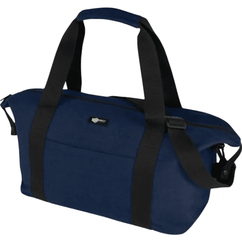 Logo Branded Recycled Canvas Sports Duffel Bag in Navy from Total Merchandise