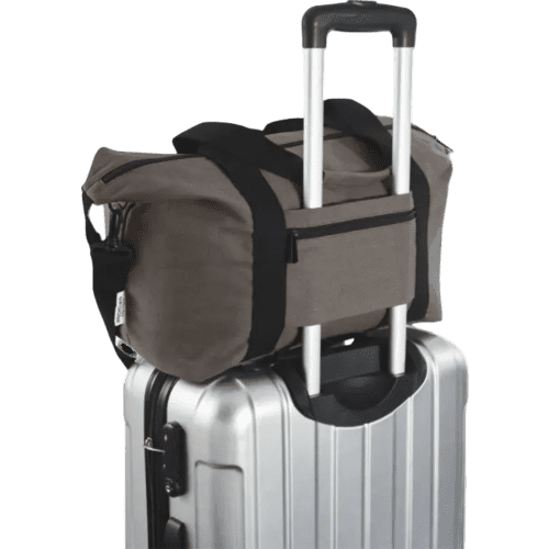 Lifestyle image of the Recycled Canvas Sports Duffel Bag from Total Merchandise