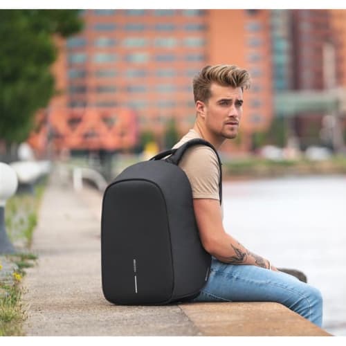 Lifestyle image of the Bobby Hero Regular Anti-Theft Backpack from Total Merchandise