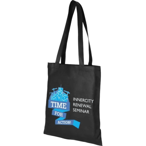 personalised Zeus Large Non-Woven Tote Bag in black from Total Merchandise
