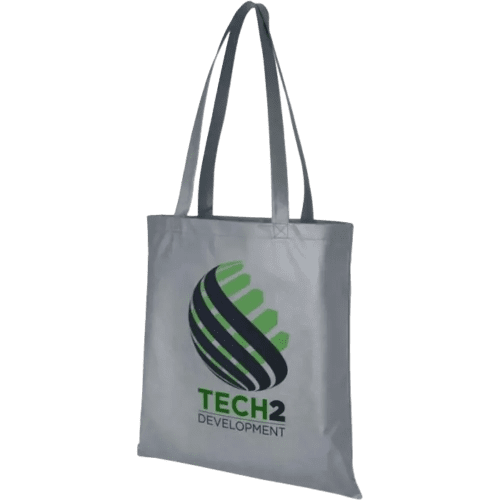 custom branded Zeus Large Non-Woven Tote Bag in Grey from Total Merchandise
