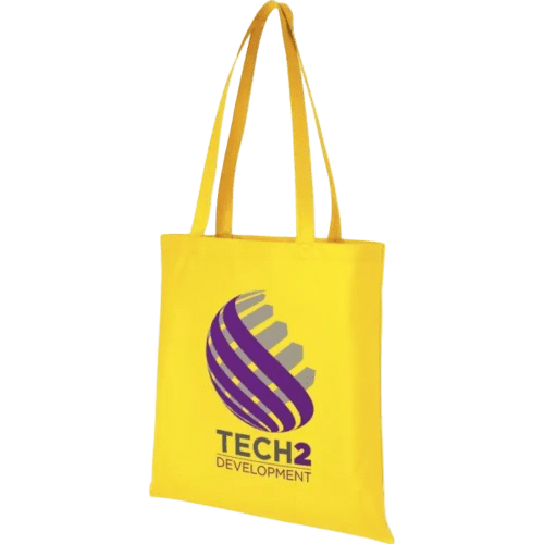 Logo Branded Zeus Large Non-Woven Tote Bag in Yellow from Total Merchandise