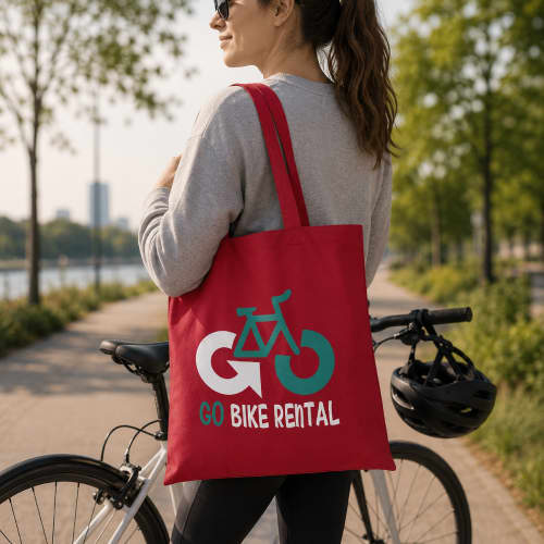 Lifestyle image of the Zeus Large Non-Woven Tote Bag by Total Merchandise