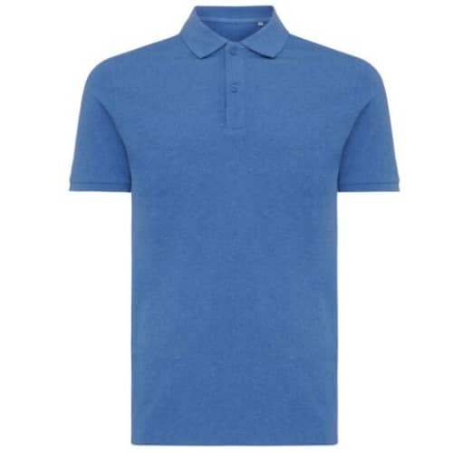 Custom Branded Iqoniq Yosemite Pique Polo Shirt in Heather Blue from Total Merchandise