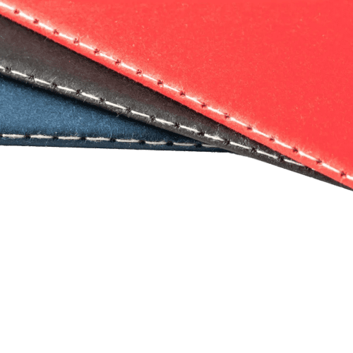 A zoomed in image of the stitched edge on the notebooks from Total Merchandise