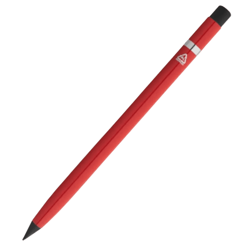 Logo Branded Recycled Aluminium Inkless Pens in Red from Total Merchandise