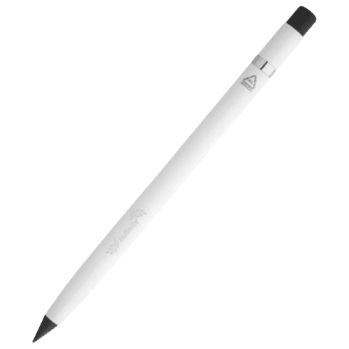 Promotional Recycled Aluminium Inkless Pens in White from Total Merchandise
