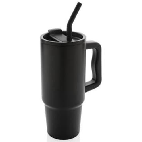 Logo Branded Embrace 900ml RCS Recycled Stainless Steel Tumbler in Black from Total Merchandise