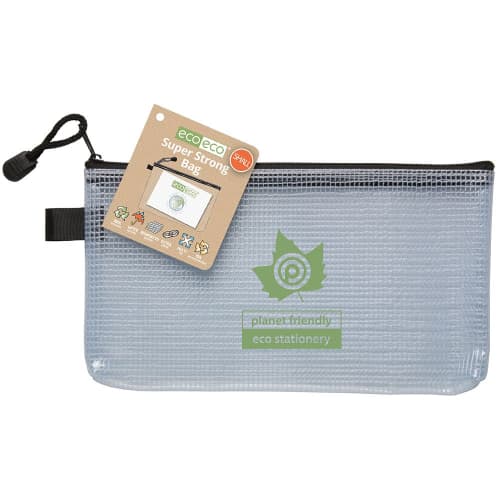 Promotional Eco-Eco Pencil Case in Clear/Black printed with your logo from Total Merchandise