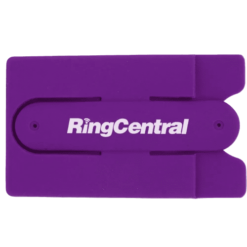 Personalised Silicone Card Holder Stand in Purple from Total Merchandise