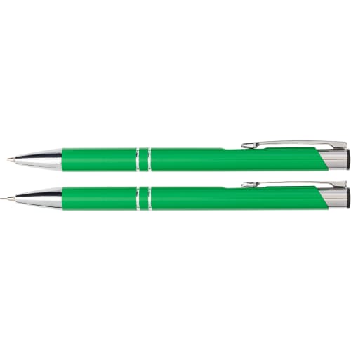 The pen and mechanical pencil which is included in the Aluminium Writing Set