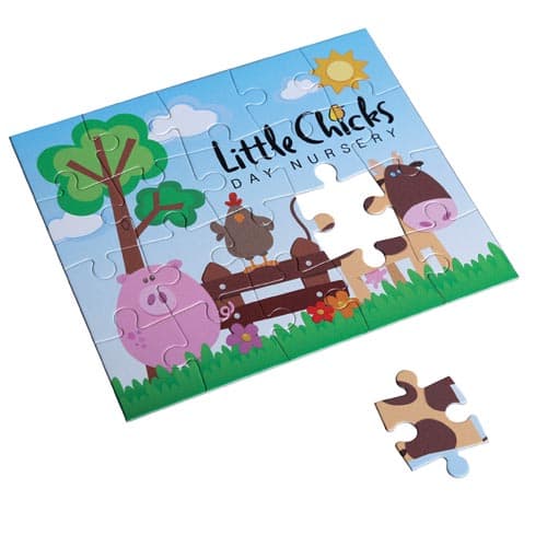 20 Piece Card Puzzles in White