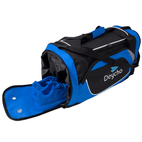 Promotional Two-Tone Polyester Sports Bags in Cobalt Blue from Total Merchandise