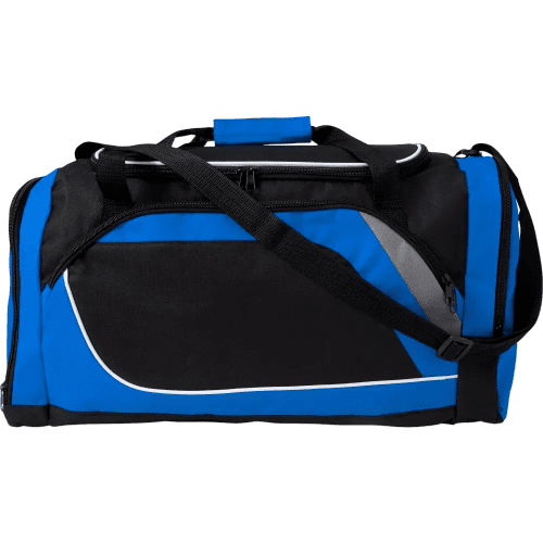 Custom Branded Two-Tone Polyester Sports Bags in Cobalt Blue from Total Merchandise